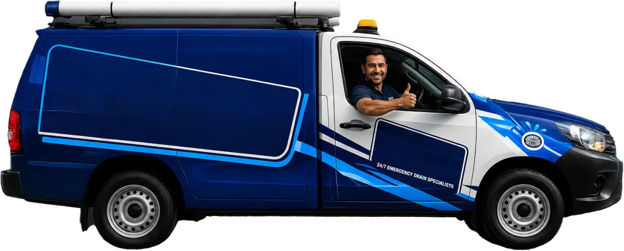 Our drain service van out on a Luddenham job